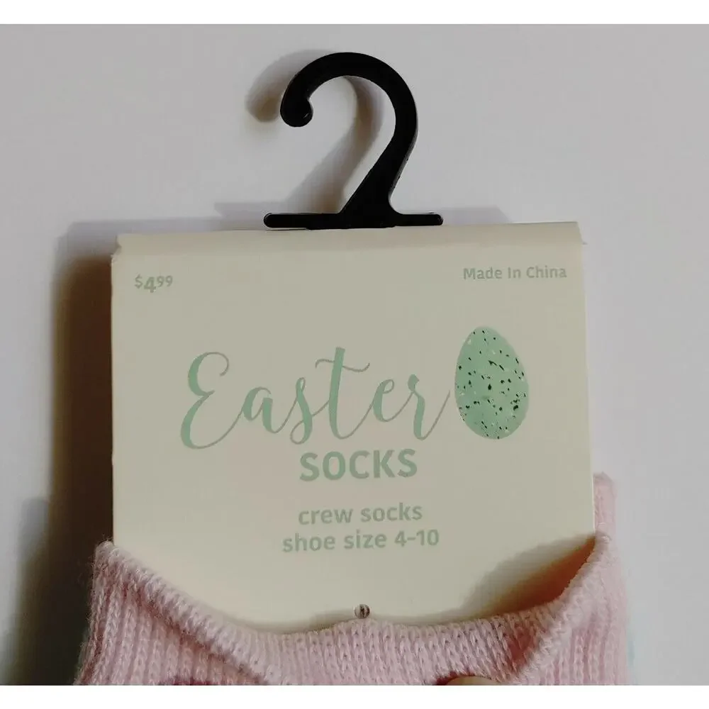 Women's Easter Llama Crew Socks ~Size 4 - 10